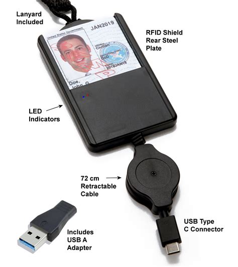 piv smart card holder|card holder with retractable cord.